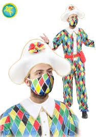 Per fare un vestito ad arlecchino ci mise una toppa meneghino, ne mise un'altra pulcinella, una gianduia, una brighella. Mascherina Filtrante Lavabile Stampa Arlecchino