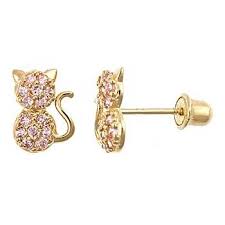 Check out your favourite piece from kalyan jewellery stores. Kids Screw Back Earrings Child Safety Back Earrings Gold Cat Earrings Kids Gold Jewellery Kids Earrings