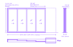 Multi-Slide Door - Pocket, 4 Panels Dimensions & Drawings ...