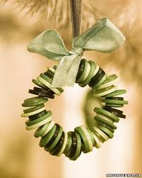 Button Wreath Ornament Martha Stewart Holidays Christmas Crafts Handmade Christmas Ornaments Holiday Crafts