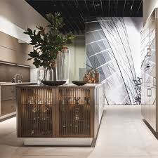 From Imm Cologne A Siematic Kitchen In Gold Bronze Kitchen Design German Kitchen Glass Cabinet Doors