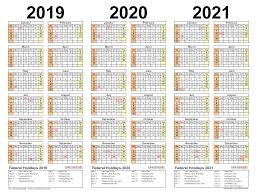 50+ january 2020 calendar templates in pdf format. 2019 2021 Three Year Calendar Free Printable Pdf Templates