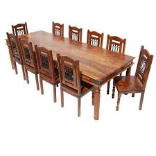 Big dinners can be wonderful, and having a round dining table that seats 10, or more, makes conversation much simpler. San Francisco Rustic Furniture Dining Table With Chairs Set