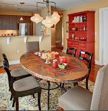 The quality table tops are 20 gauge copper wrapped around 3/4 inch particle board, plus 3/4 inch outer edge and supports, making the top a total of 1.5 in depth. 50 Dining Rooms With Oval Dining Tables Photos Home Stratosphere