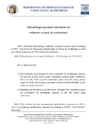 Carol davila university of medicine and pharmacy (romanian: Metodologia Privind Solicitarile De Reducere A Taxei De Scolarizare