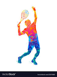 Abstract Tennis Player With A Racket From Splash Vector Image Tennis Players Tennis Tennis Art