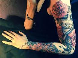 Pin By Kayla Caldwell On Tattoos Sleeve Tattoos For Women Skull Half Sleeve Tattoos For Women Half Sleeve Tattoos Designs