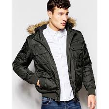 Brave Soul Parka Jacket With Faux Fur Trim Hood Brave Soul Hooded Bomber Jacket With Faux Fur Trim Hooded Bomber Jacket Bomber Jacket Green Jacket Men