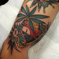If you want to get a bigger tattoo, then the calf, arm, forearm, back, or chest will provide more canvas. Traditional Tropical Tattoos Cloak And Dagger Tattoo London