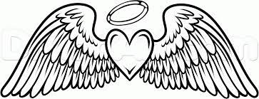 Coloring pages of hearts with wings. Angel Wing Coloring Page Coloring Home