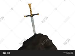 A popular sword in the stone tourist attraction at llangorse lake near brecon, based on king arthur's excalibur, has been stolen. Excalibur Sword Stone Image Photo Free Trial Bigstock