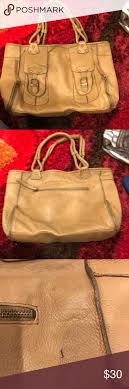 Prague Leather Purse Light Brown Prague Purse Small Pen Mark On Back Two Small Front Pockets Inside Zip And Open Pockets Leather Purses Purses Shoulder Bag