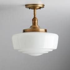 White Milk Glass Shade Flush Mount