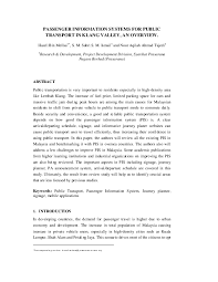 Navitime transit for journey plannner / transit maps in malaysia, can be used for trains (railway), mrt, lrt, subways (metro), buses and ferries. Pdf Passenger Information Systems For Public Transport In Klang Valley An Overview Noor Aqilah Academia Edu