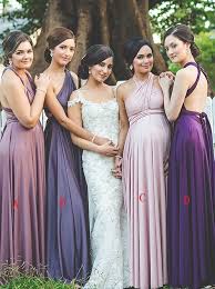 A Line V Neck Convertible Style Blush Bridesmaid Dress With Pleats Multiway Bridesmaid Dress Purple Bridesmaid Dresses Blush Bridesmaid Dresses