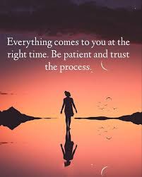 I am sending this message to a beautiful soul who has completed my life. Everything Comes To You At The Right Time Be Patient And Trust The Process Patience Quotes Learning To Trust Learning Patience