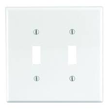 Leviton White 2 Gang Toggle Wall Plate 1 Pack R52 00pj2 00w The Home Depot