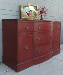 Annie Sloan Primer Red With Dark Wax Detailing Red Painted Furniture Red Furniture Rustic Dining Furniture