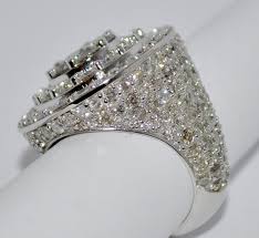 Mens 10k White Gold Diamond Ring Ebay Huge Diamond Rings Men Diamond Ring Men S Jewelry Rings