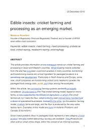 We did not find results for: Pdf Edible Insects Cricket Farming And Processing As An Emerging Market