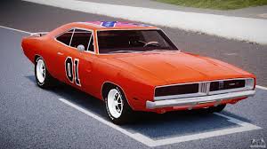 It is known for its signature horn, its police chases, stunts—especially its long jumps—and for having its doors welded shut, leaving the dukes to climb in and out through. Dodge Charger General Lee 1969 Fur Gta 4