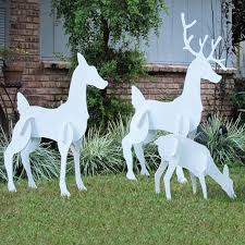 Christmas Reindeer Family Set Christmas Yard Art Wooden Christmas Yard Decorations Christmas Yard Decorations