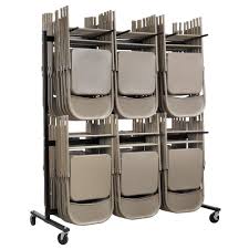 Adiroffice 600 Lbs 2 Tier Steel Folding Chair Cart 690 03 The Home Depot Chair Storage Plastic Folding Chairs Metal Folding Chairs