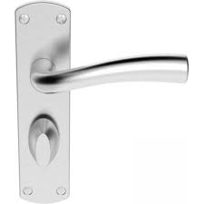 Rated 4 out of 5 by judged from look good bought 12 sets of these handles, 3 bathroom, 7 normal, to update the house. Satin Chrome Lever Door Handle Bathroom Lock Cinco Range Szc053sc Silver Lever Handles On Backplate