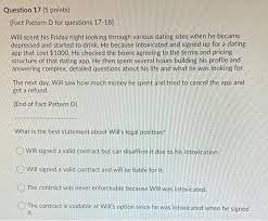 5 critical online dating questions answered. Solved Question 17 5 Points Fact Pattern D For Questio Chegg Com