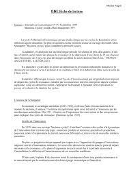 Dde Fiche De Lecture Economie