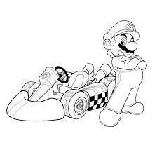 Colorie en rouge le béret de ton héro et son pantalon en bleu. Coloriage Voiture Mario Kart Dessin Gratuit A Imprimer