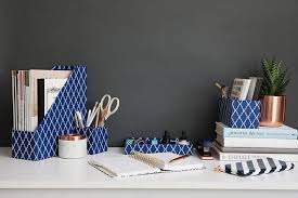 Blu Monaco Navy Blue Desk Organizer 4 Piece Set Mail Sorter Accessory Tray Pen Cup Magazine Fil In 2020 Blue Desk Desk Organizer Set Desk Accessories Chic