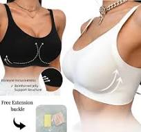 Women's 2 Pack Jelly Wireless Bras Ultra Soft Seamless Black & White Full Coverage No Underwire T-Shirt Bra for Everyday Comfort & Push Up Support ...