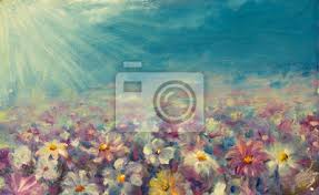 Watercolor paper floral watercolor blush bouquet colour field pastel paper colorful garden wildflowers whimsical cow. Abstract Field Flowers Painting Beautiful Flowers On Field Leinwandbilder Bilder Schone Ol Kunstlerischen Myloview De