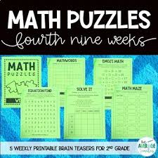 Brain teasers are a great way to challenge the brain and have a little fun. Math Puzzles For 2nd Grade Math Brain Teasers Crossword Logic Puzzle Set 4
