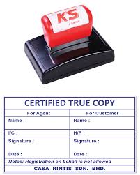 The signature and official stamp of the certifier should be placed on the first page of the copy document and the number of pages should be recorded. Df67103 62 X 98mm Ks Stamp