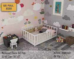 The john deere tractor toddler plan. Montessori Canopy Bed Plan Full Bed Toddler Bed Frame Diy Etsy