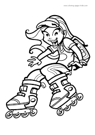 What kind of workout can you expect to get on wheels? Roller Skating Color Page Coloring Pages For Kids Sports Coloring Home