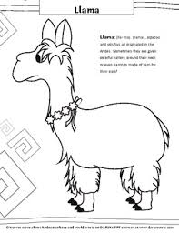 Get crafts, coloring pages, lessons, and more! Llama Coloring Page From Animals Of The Andes By World Music With Daria