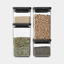 Vorratsdose Eckig 4er Set 2 X 0 7 2 X 1 6 Liter Tasty Dark Grey Vorratsdosen Set Vorratsdosen Dose