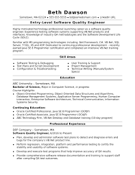 That first computer science cv sample blows the doors off. Sample Resume For An Entry Level Quality Engineer Monster Com