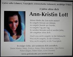 365 Tage Ann Kristin Lott Gedenkseite Trauer
