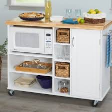 Ebern Designs Drolet Kitchen Cart Solid Wood Wayfair Microwave Cart Kitchen Cart Kitchen Furniture