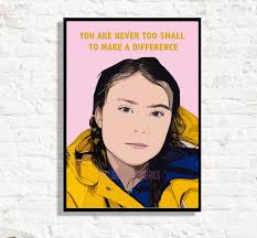 Buy Greta Thunberg Poster, Eco Warrior, Greta Thunberg Print, Climate  Activist, Shero Poster, Classroom Artwork, Eco Activist. Online in India