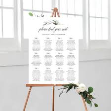 Wedding Seating Chart Editable Greenery Seating Chart