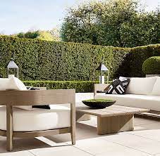 Rh S 94 34 Balmain Teak Sofa Informed By The Iconic Arc Of The Sydney Harbour Bridge Balmain Reflects A Modern Mi Teak Sofa Outdoor Sofa Sets Outdoor Decor