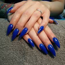 Royal blue fake nails, matte nails, matte press on nails. Black And Royal Blue Acrylic Nails Nail And Manicure Trends