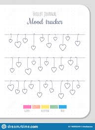 Mood Tracker Blank Template For Bullet Journal Stock Vector
