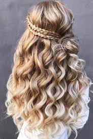 This below look is a modified version of pixie which helps you get a. 28 Captivating Half Up Half Down Wedding Hairstyles Laid Back Curly Hairstyle With Braid Medium Length Cute Prom Hairstyles Long Hair Styles Prom Hair Down