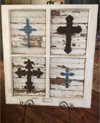 Please enjoy discovering our unique decorative crosses below. Rustic Cross Home Decor Piece Using An Old Window Frame Window Crafts Antique Window Frames Crosses Decor